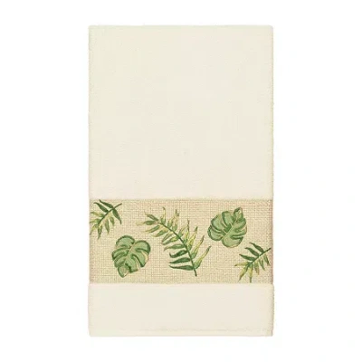 Linum Home Textiles Zoe Embellished Embellished Floral Bath Towel In Sand