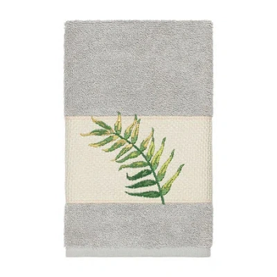Linum Home Textiles Zoe Embellished Embellished Hand Towel In Gray