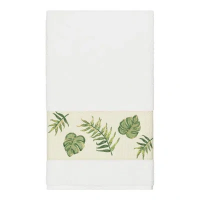 Linum Home Textiles Zoe Embellished Turkish Cotton Bath Towel In White