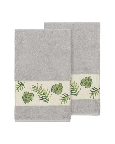 Linum Home Textiles Zoe Turkish Cotton 2pc Embellished Bath Towel Set