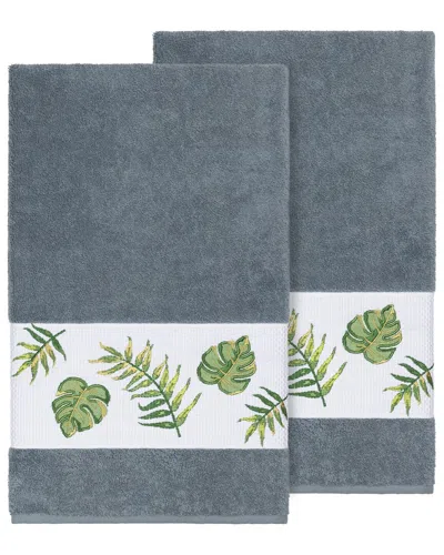 Linum Home Textiles Zoe Turkish Cotton 2pc Embellished Bath Towel Set
