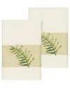 Linum Home Textiles Zoe Turkish Cotton 2pc Embellished Hand Towel Set