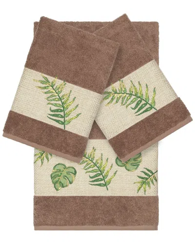 Linum Home Textiles Zoe Turkish Cotton 3pc Embellished Towel Set