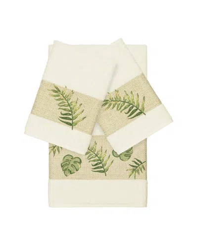 Linum Home Textiles Zoe Turkish Cotton 3pc Embellished Towel Set