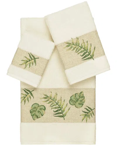 Linum Home Textiles Zoe Turkish Cotton 3pc Embellished Towel Set