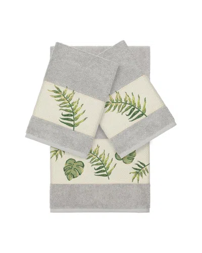 LINUM HOME TEXTILES LINUM HOME TEXTILES ZOE TURKISH COTTON 3PC EMBELLISHED TOWEL SET