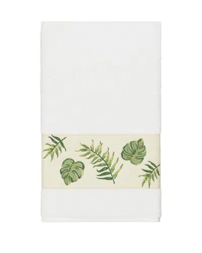 Linum Home Textiles Zoe Turkish Cotton Embellished Bath Towel In White