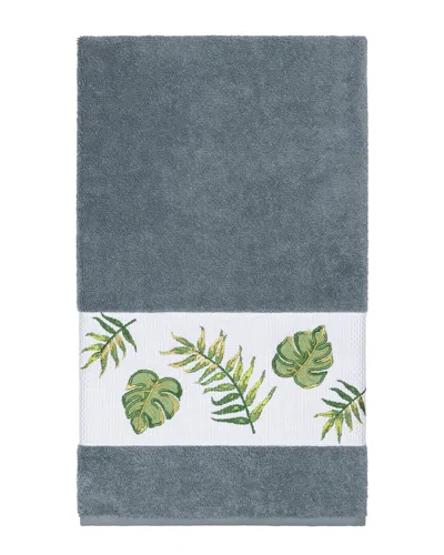 Linum Home Textiles Zoe Turkish Cotton Embellished Bath Towel In Gray
