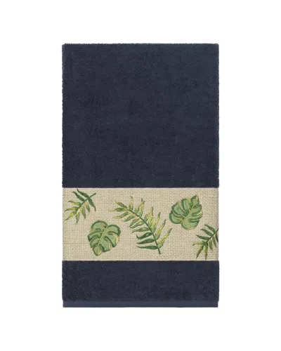 Linum Home Textiles Zoe Turkish Cotton Embellished Bath Towel In Blue