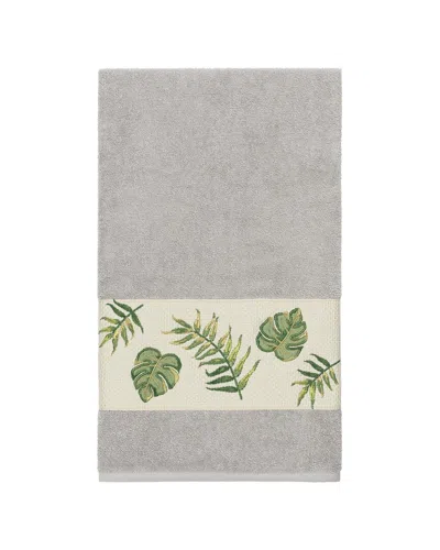 Linum Home Textiles Zoe Turkish Cotton Embellished Bath Towel In Gray