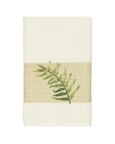Linum Home Textiles Zoe Turkish Cotton Embellished Hand Towel In White