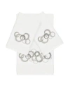 Linum Home Turkish Cotton Annabelle 3-pc. Embellished Towel Set Bedding In White