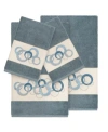 Linum Home Turkish Cotton Annabelle 4-pc. Embellished Towel Set In Teal