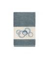 Linum Home Turkish Cotton Annabelle Embellished Hand Towel In Teal