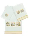 Linum Home Textiles Turkish Cotton Belinda Embellished Towel Set, 3 Piece In Aqua