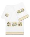 Linum Home Turkish Cotton Belinda Embellished 3-pc. Bath Towel Set In White