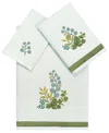 Linum Home Turkish Cotton Botanica Embellished 3-pc. Bath Towel Set In Aqua