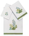 Linum Home Turkish Cotton Botanica Embellished 3-pc. Bath Towel Set In Silver
