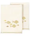Linum Home Turkish Cotton Figi Embellished 2-pc. Bath Towel Set In Beige