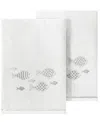 Linum Home Turkish Cotton Figi Embellished 2-pc. Bath Towel Set In Silver