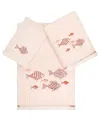 Linum Home Turkish Cotton Figi Embellished 3-pc. Bath Towel Set In Blush