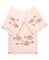 Linum Home Turkish Cotton Figi Embellished 3-pc. Bath Towel Set In Blush