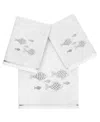 Linum Home Turkish Cotton Figi Embellished 3-pc. Bath Towel Set In Silver