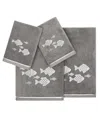 Linum Home Turkish Cotton Figi Embellished 4-pc. Bath Towel Set In Charcoal