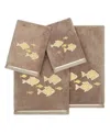 Linum Home Turkish Cotton Figi Embellished 4-pc. Bath Towel Set In Cocoa