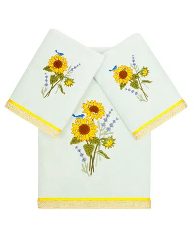 LINUM HOME TURKISH COTTON GIRASOL EMBELLISHED 3-PC. BATH TOWEL SET