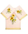 Linum Home Turkish Cotton Girasol Embellished 3-pc. Bath Towel Set In Blush