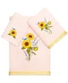 Linum Home Turkish Cotton Girasol Embellished 3-pc. Bath Towel Set In Blush