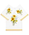 Linum Home Turkish Cotton Girasol Embellished 3-pc. Bath Towel Set In White