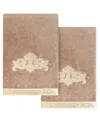 Linum Home Turkish Cotton May Embellished 2-pc. Bath Towel Set In Cocoa