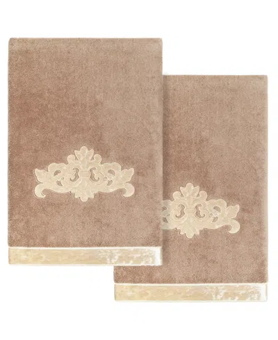Linum Home Turkish Cotton May Embellished 2-pc. Bath Towel Set In Cocoa
