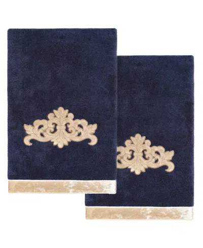 Linum Home Turkish Cotton May Embellished 2-pc. Bath Towel Set In Marine