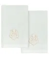 Linum Home Turkish Cotton May Embellished 2-pc. Fingertip Towel Set In Aqua