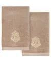Linum Home Turkish Cotton May Embellished 2-pc. Fingertip Towel Set In Cocoa