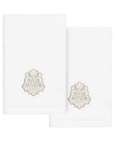 Linum Home Turkish Cotton May Embellished 2-pc. Fingertip Towel Set In White