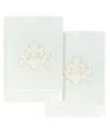 Linum Home Turkish Cotton May Embellished 2-pc. Hand Towel Set In Aqua