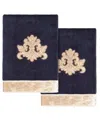 Linum Home Turkish Cotton May Embellished 2-pc. Hand Towel Set In Marine