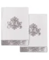 Linum Home Turkish Cotton May Embellished 2-pc. Hand Towel Set In Silver