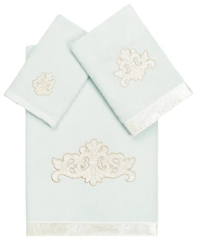 Linum Home Turkish Cotton May Embellished 3-pc. Bath Towel Set In Aqua
