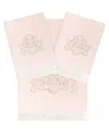 Linum Home Turkish Cotton May Embellished 3-pc. Bath Towel Set In Blush