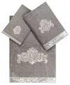 Linum Home Turkish Cotton May Embellished 3-pc. Bath Towel Set In Charcoal