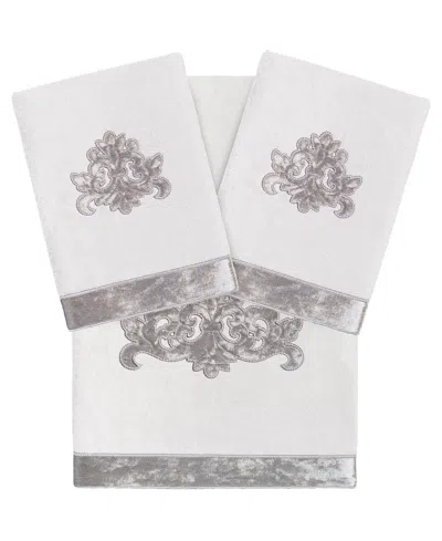 Linum Home Turkish Cotton May Embellished 3-pc. Bath Towel Set In Silver