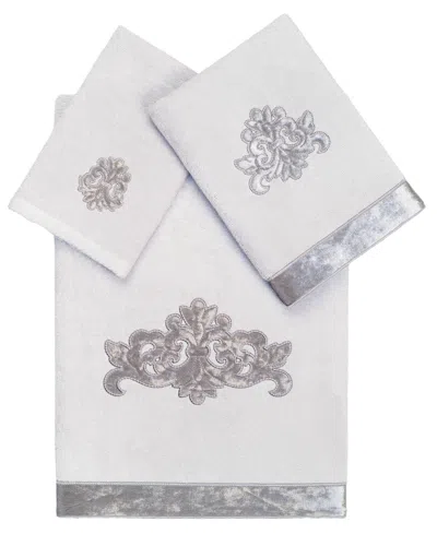 Linum Home Turkish Cotton May Embellished 3-pc. Bath Towel Set In Silver