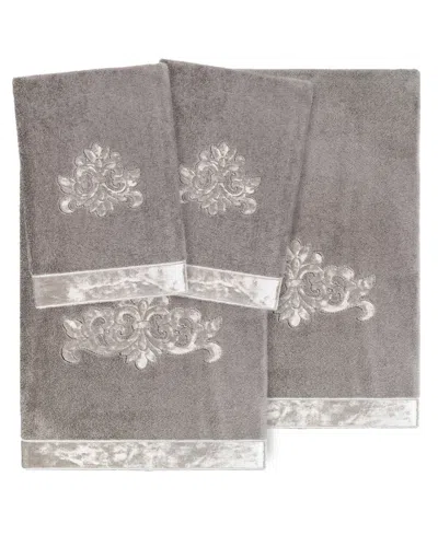 Linum Home Turkish Cotton May Embellished 4-pc. Bath Towel Set In Charcoal
