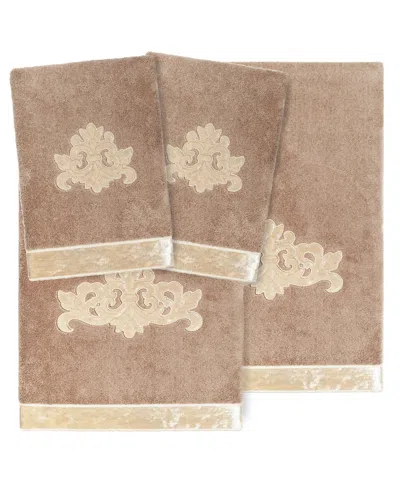 Linum Home Turkish Cotton May Embellished 4-pc. Bath Towel Set In Cocoa
