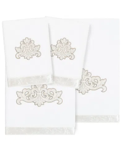 Linum Home Turkish Cotton May Embellished 4-pc. Bath Towel Set In White